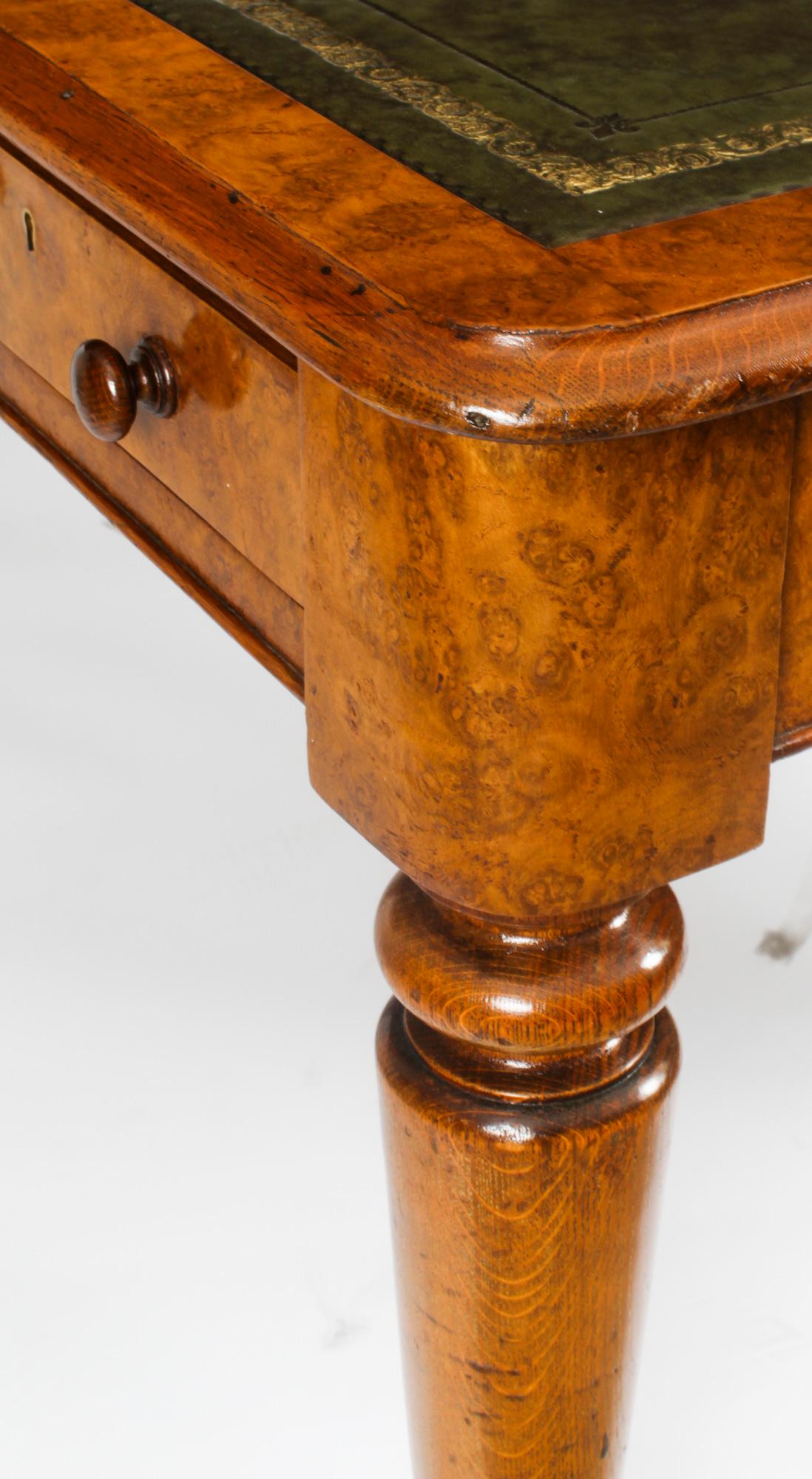 Antique Victorian 6 Drawer Pollard Oak Partners Writing Table Desk 19th Century 5