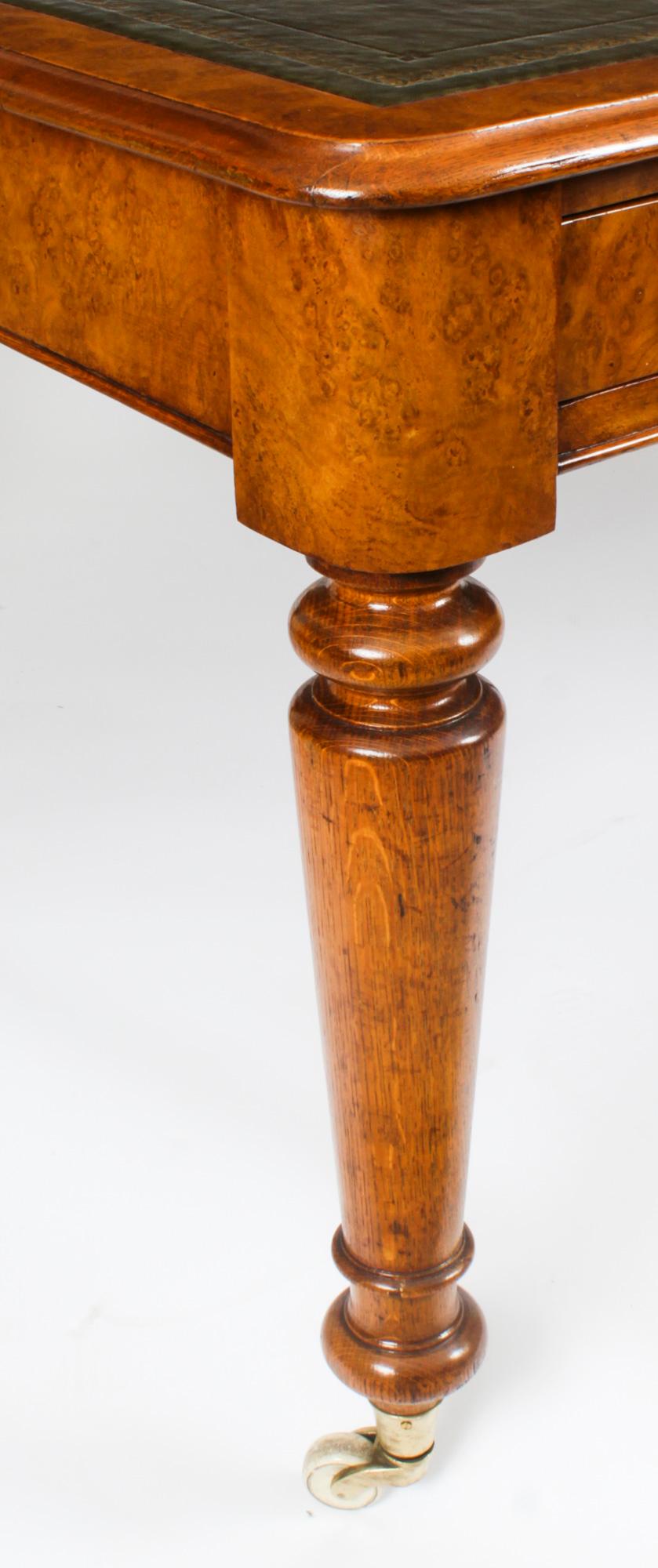 Antique Victorian 6 Drawer Pollard Oak Partners Writing Table Desk 19th Century 6
