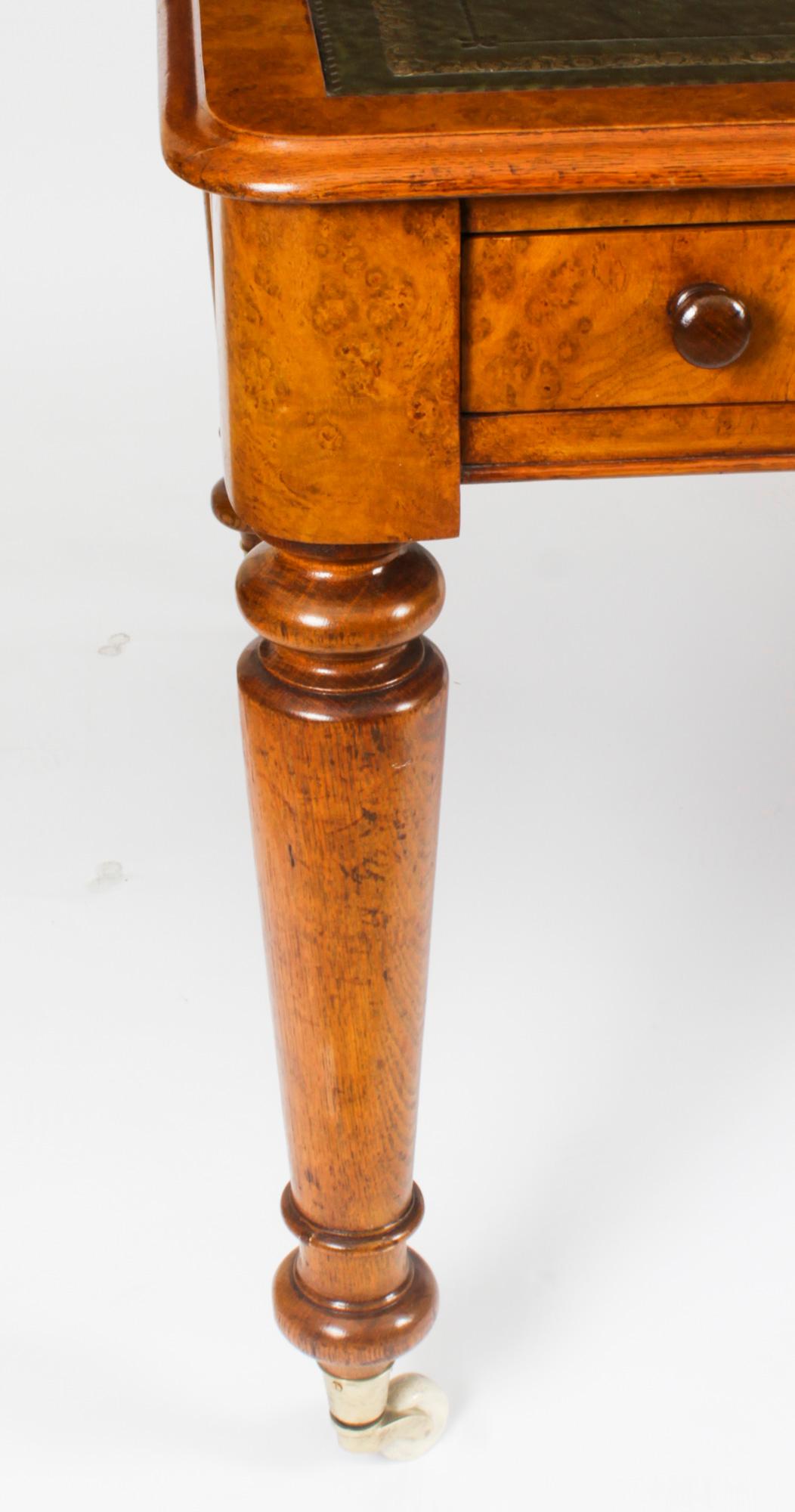 Antique Victorian 6 Drawer Pollard Oak Partners Writing Table Desk 19th Century 7