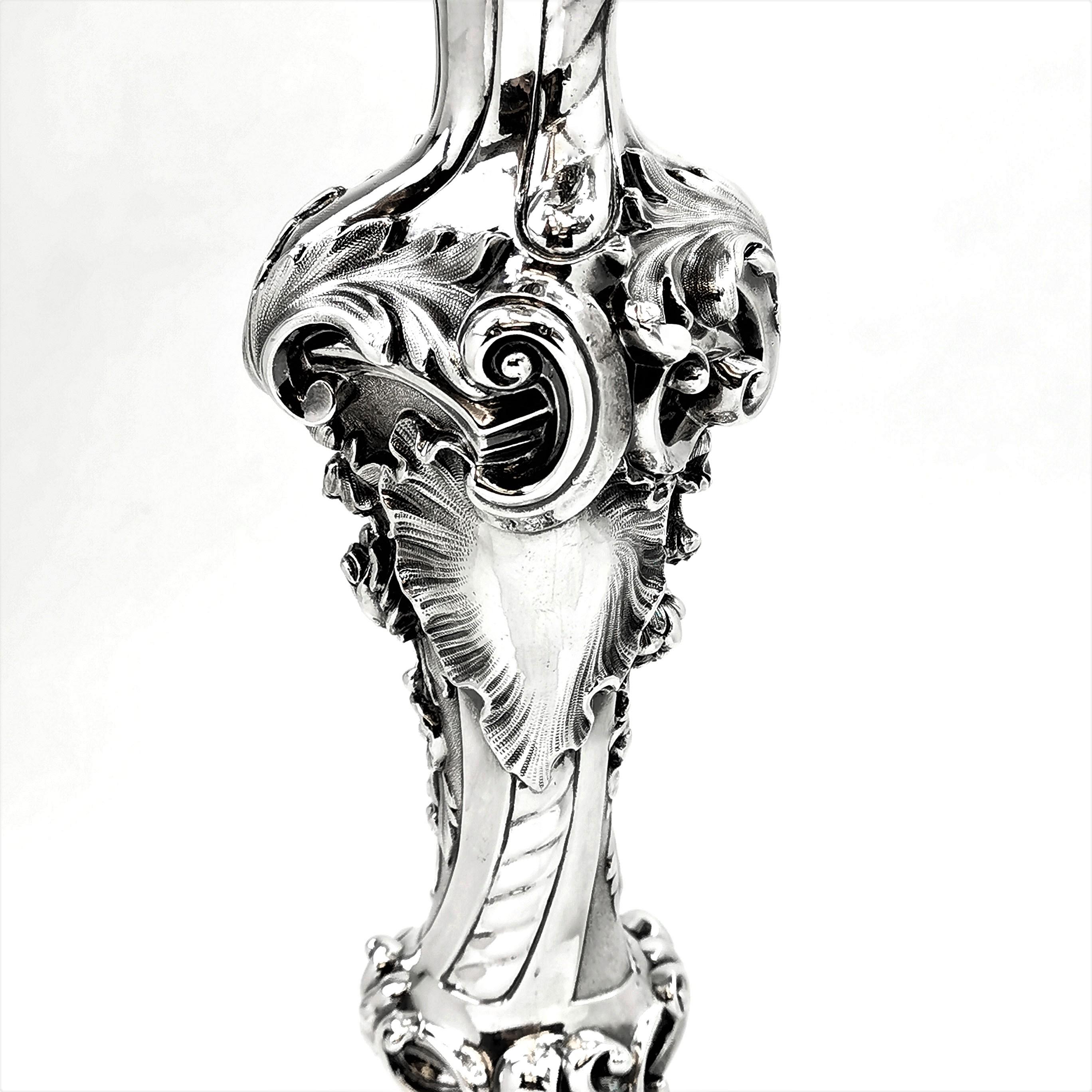 Antique Victorian 6 Light Silver Candelabra 1843 Candelabrum Candleholder 3