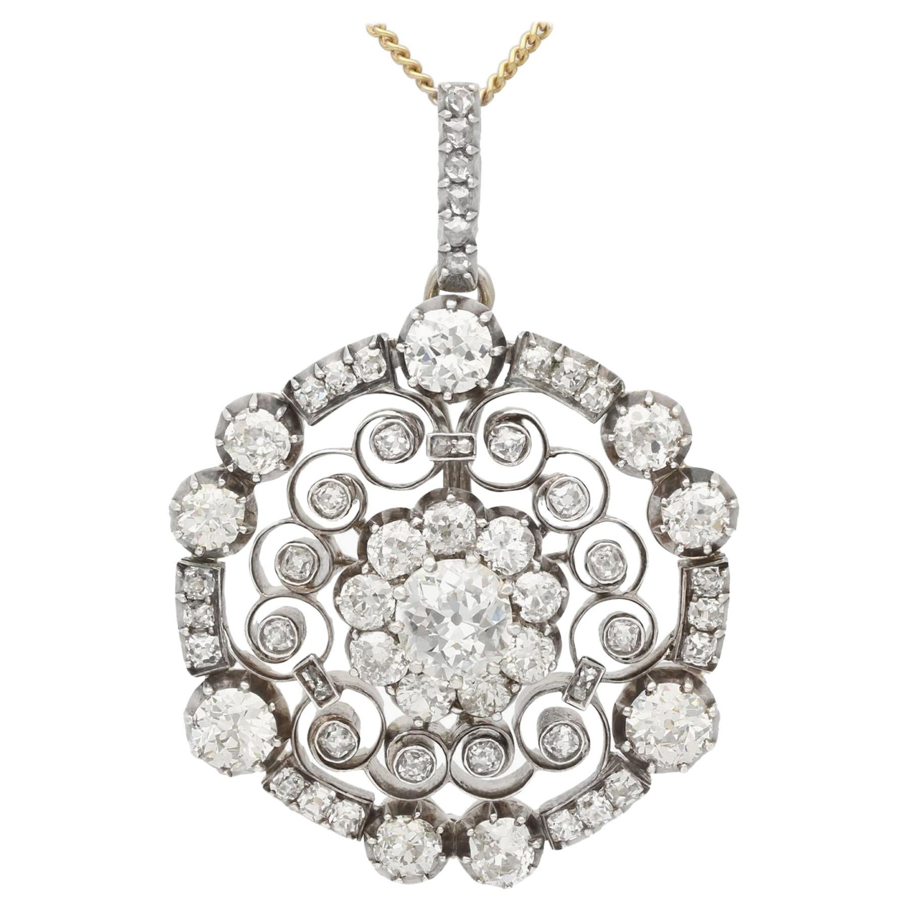Antiker viktorianischer 6,22 Karat Diamant-Gelbgold-Anhänger, um 1880