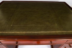 Antique Victorian 6ft Flame Mahogany Partners Pedestal Desk 19th Century