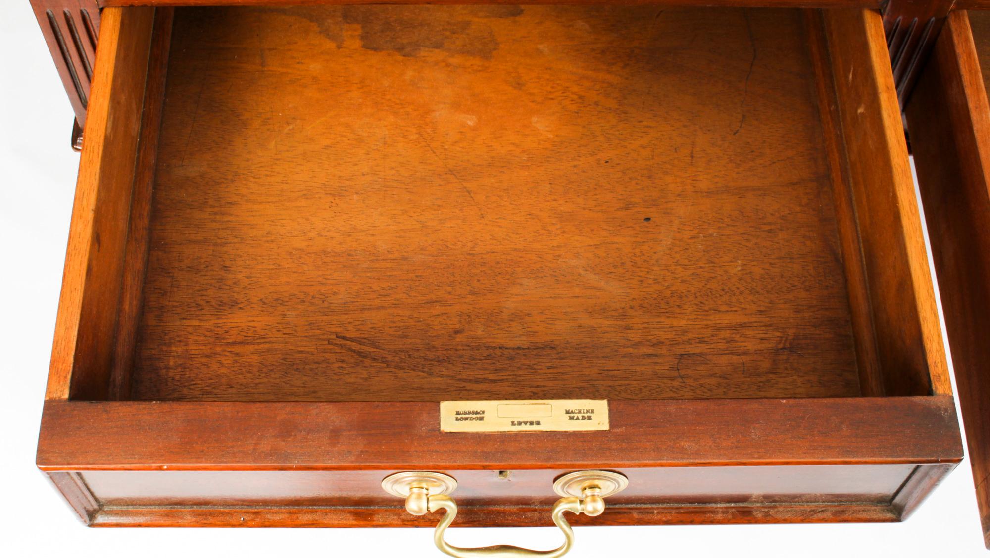 Antique Victorian Mahogany Partners Pedestal Desk Maple & Co 19th C 13
