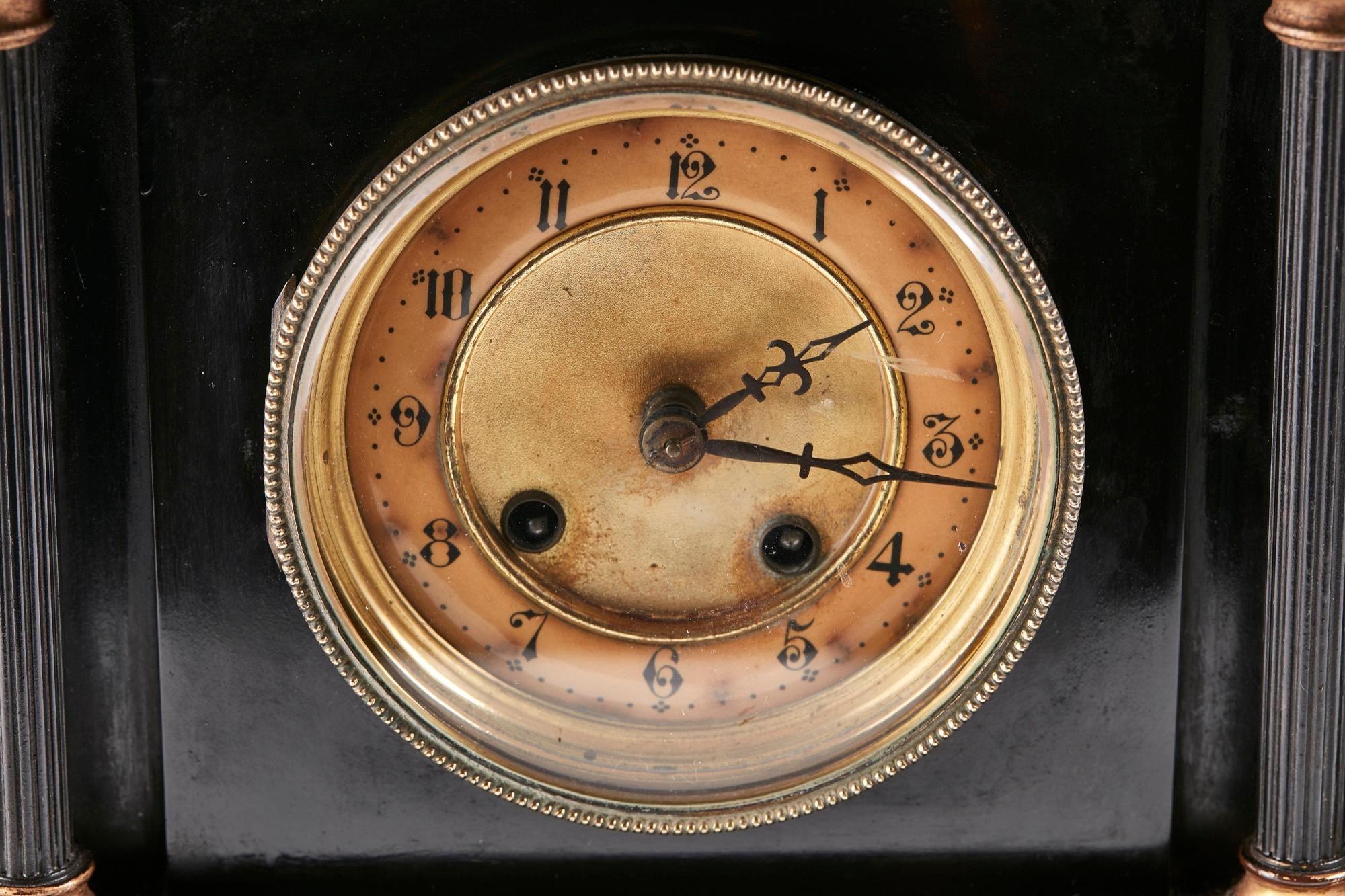 Antique Victorian 8 Day Marble Mantle Clock 2