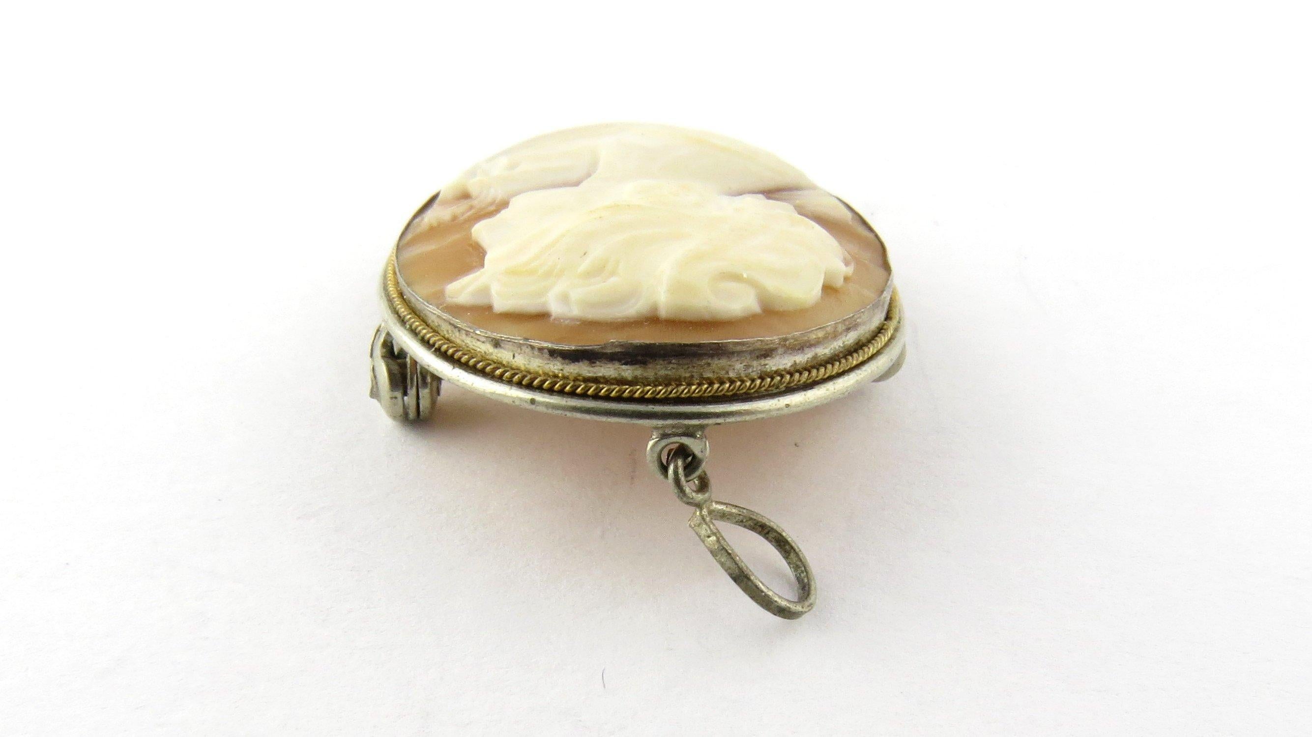 antique silver cameo brooch