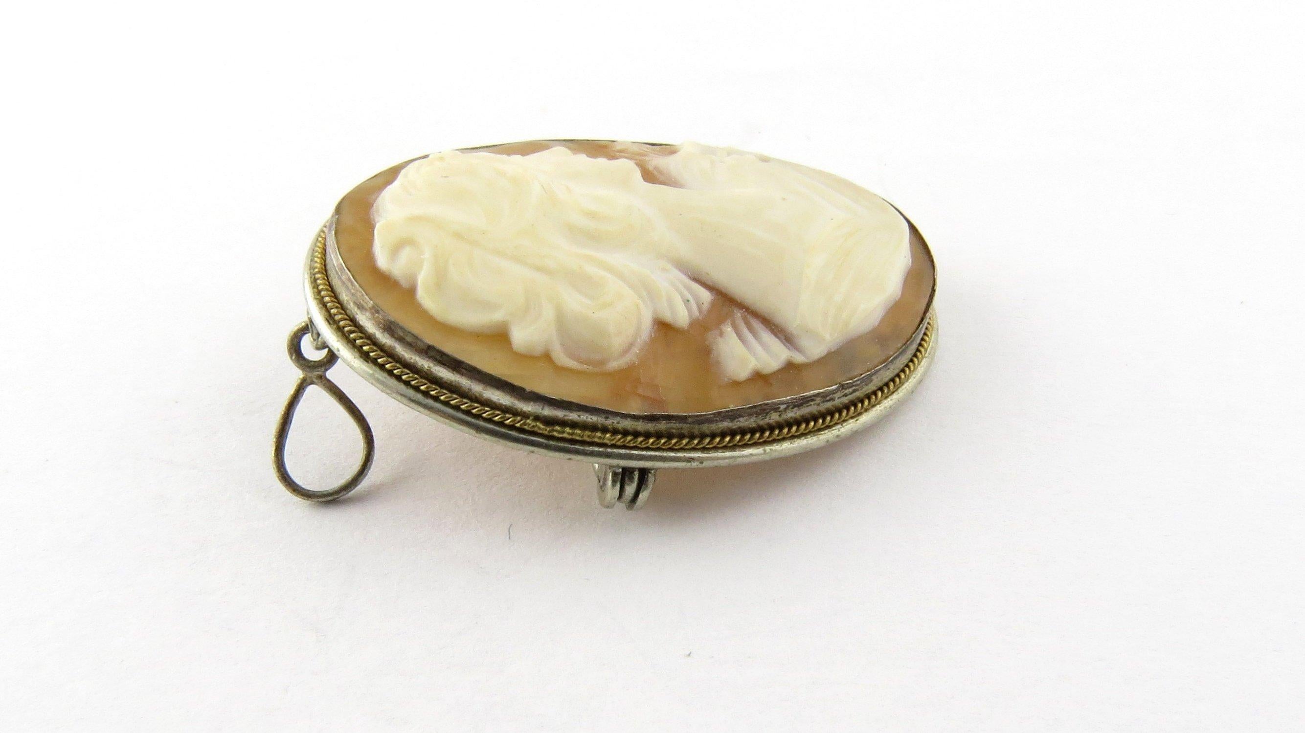 sterling silver cameo brooch