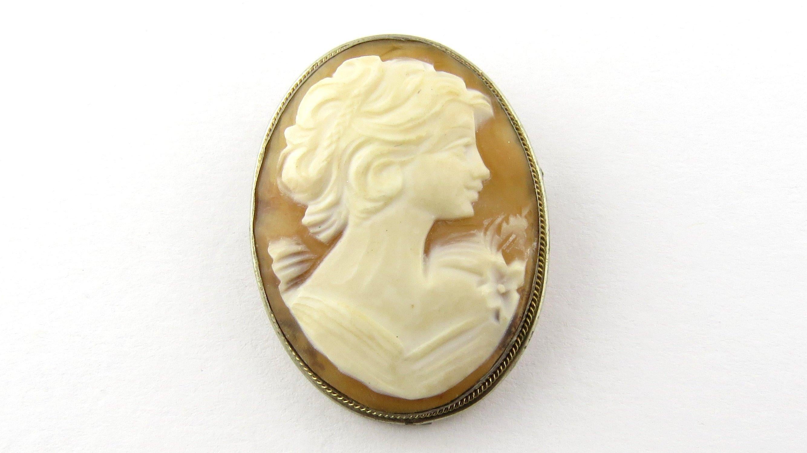 sterling silver cameo brooch