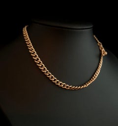 Antique Victorian 9 Karat Rose Gold Albert Chain, T Bar, c1900