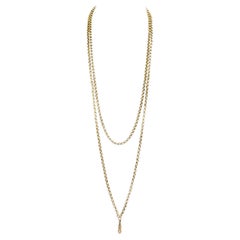 Antike viktorianische 9 Karat Gelbgold Muff Kette