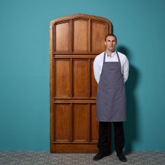 Antique Victorian 9 Panel Arched Oak Door