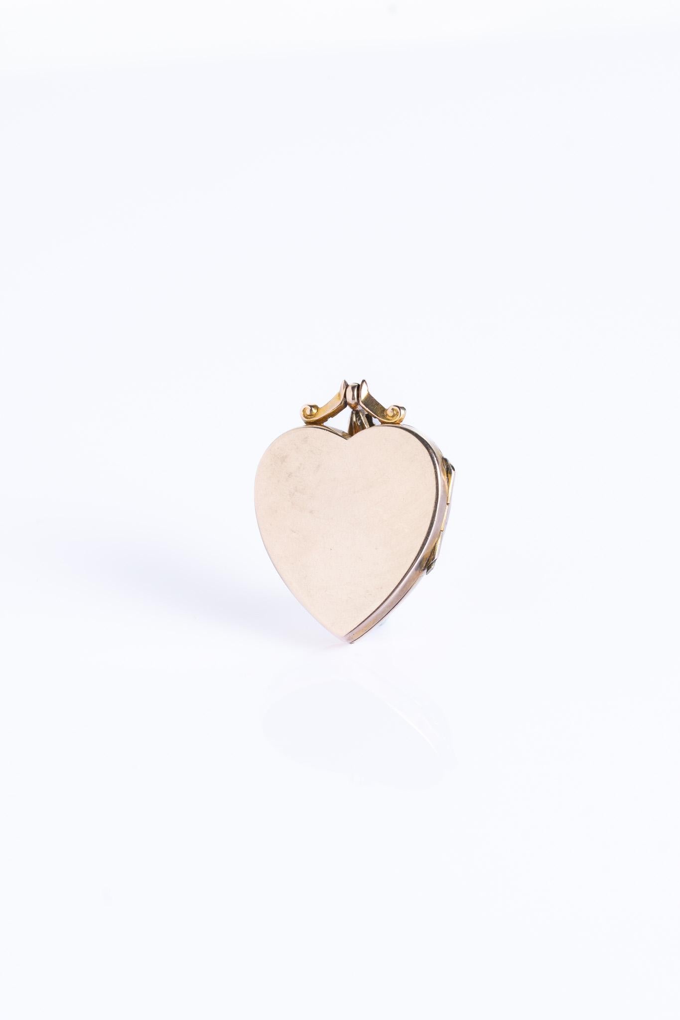 da uomo o donna Antico medaglione vittoriano in oro 9ct con diamante sul retro e sul davanti in vendita