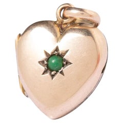 Antico medaglione vittoriano in oro 9ct con retro e fronte in turchese