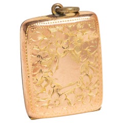 Antique Victorian 9ct Gold Back & Front Rectangular Locket