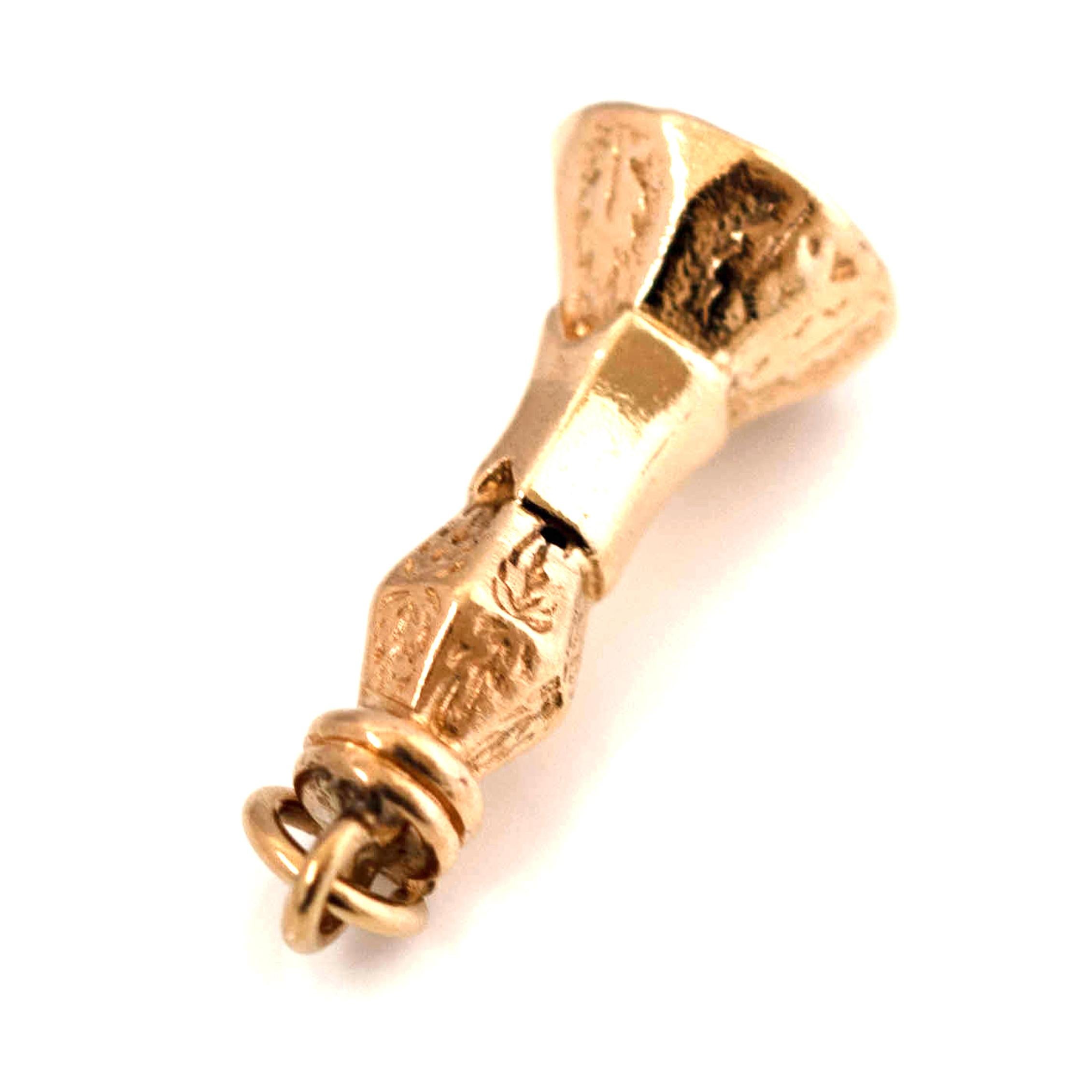 Antike viktorianische 9 Karat Gold Karneol-Anhänger-Halskette mit Knopfleiste (Rundschliff) im Angebot