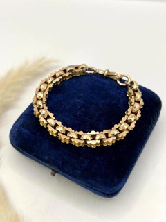 Bracelet fantaisie victorien ancien en or 9ct, circa 1880