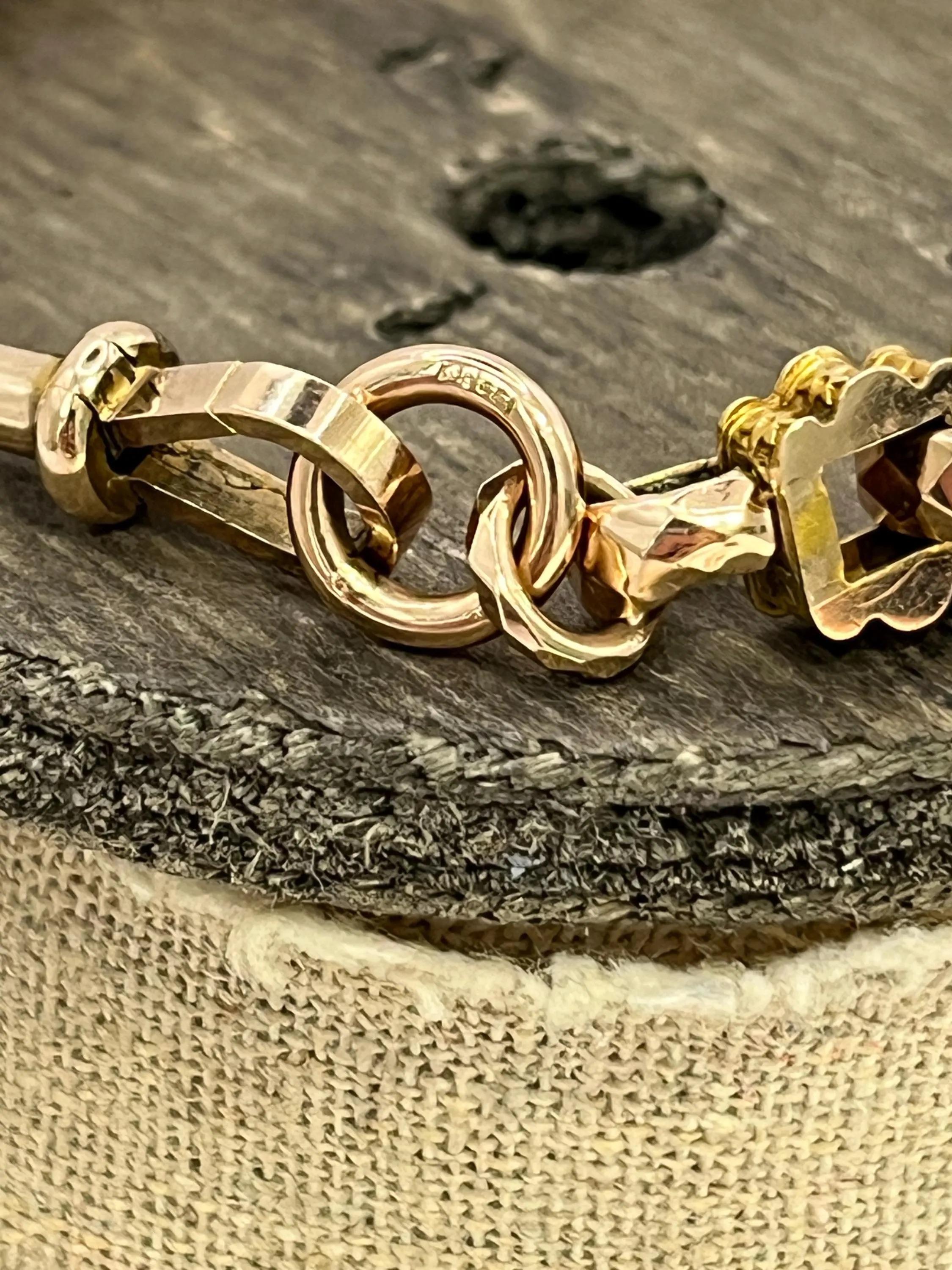 Bracelet fantaisie victorien ancien en or 9ct, circa 1880 en vente 1