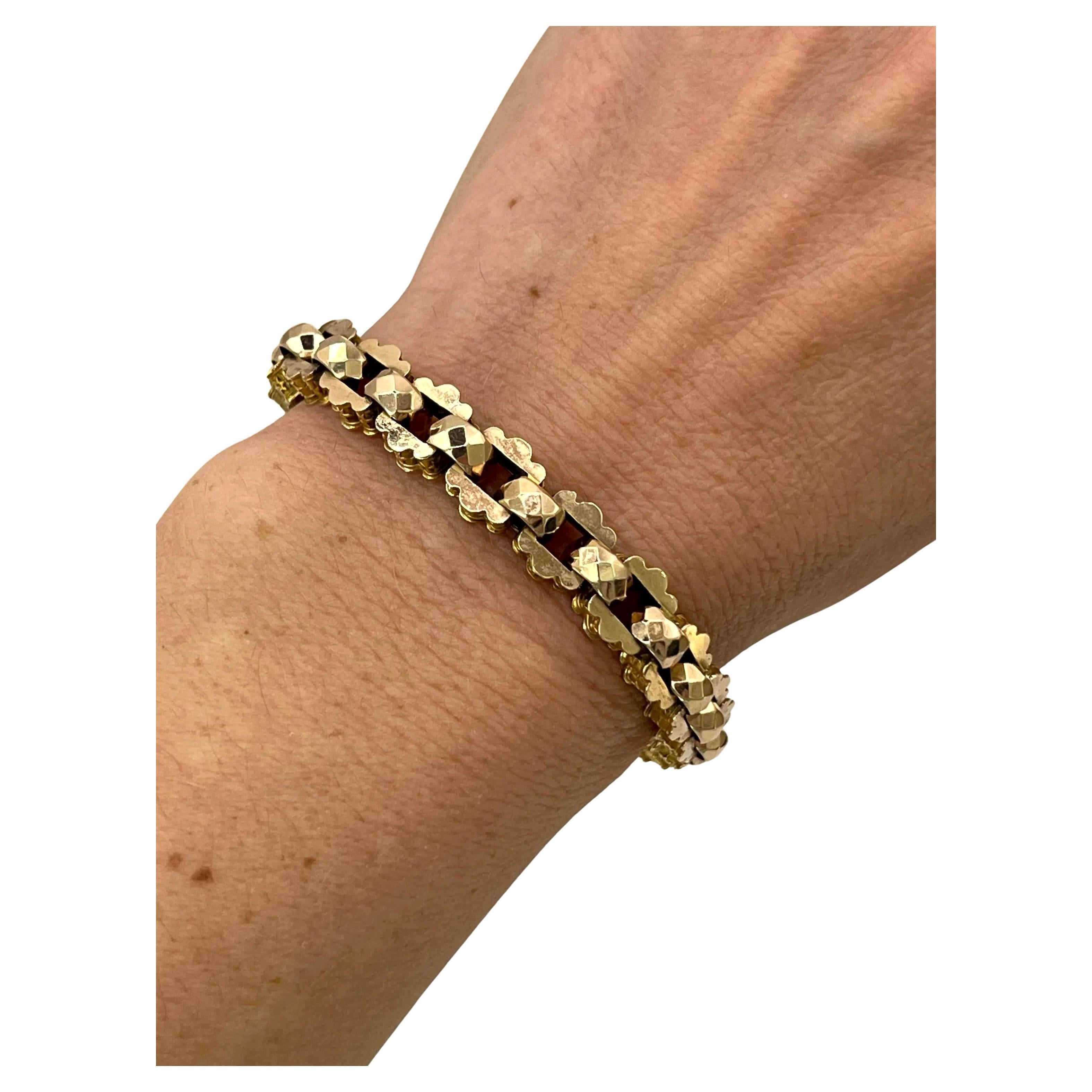 Bracelet fantaisie victorien ancien en or 9ct, circa 1880