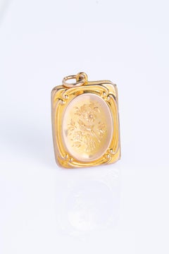 Antique Victorian 9ct Gold Front & Back Rectangular Swallow Locket