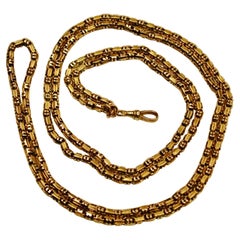 Antique Victorian 9ct Gold Guard Chain 48 Inches Long Dated Circa 1880