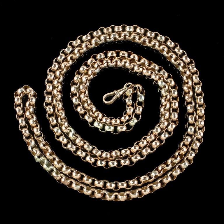 Antique Victorian 9ct Gold Guard Chain For Sale at 1stDibs