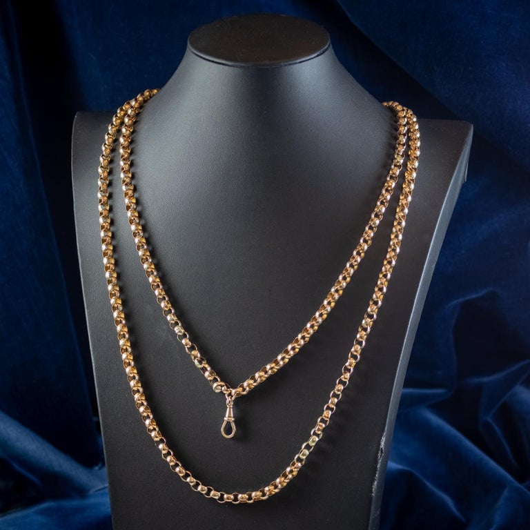 Antique Victorian 9ct Gold Guard Chain For Sale at 1stDibs