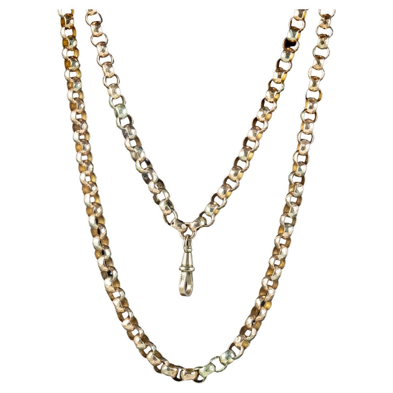 Antique Victorian 9ct Gold Guard Chain For Sale