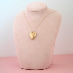 Antique Victorian 9ct Gold Heart Locket Necklace