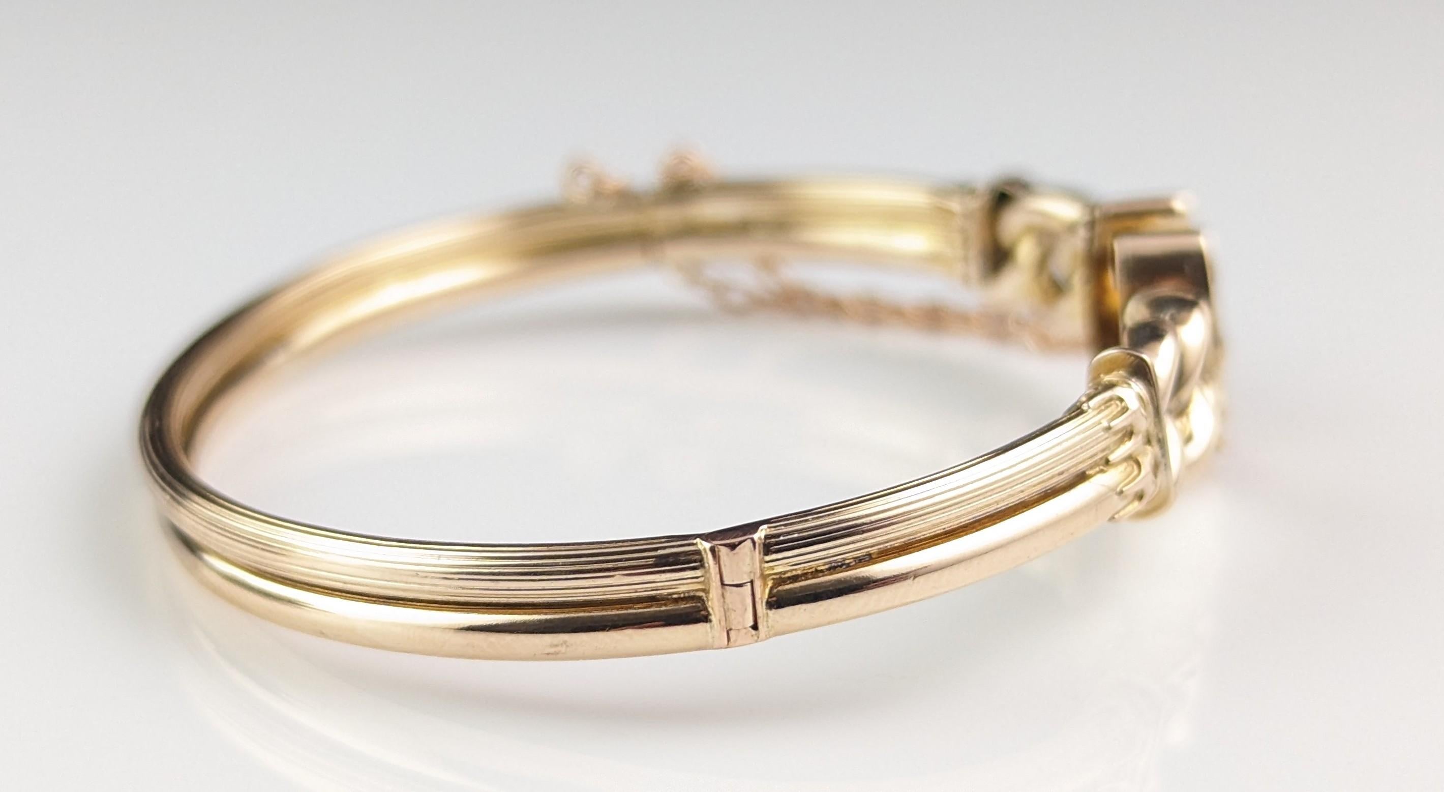Antique Victorian 9ct gold lucky horseshoe bangle  For Sale 7