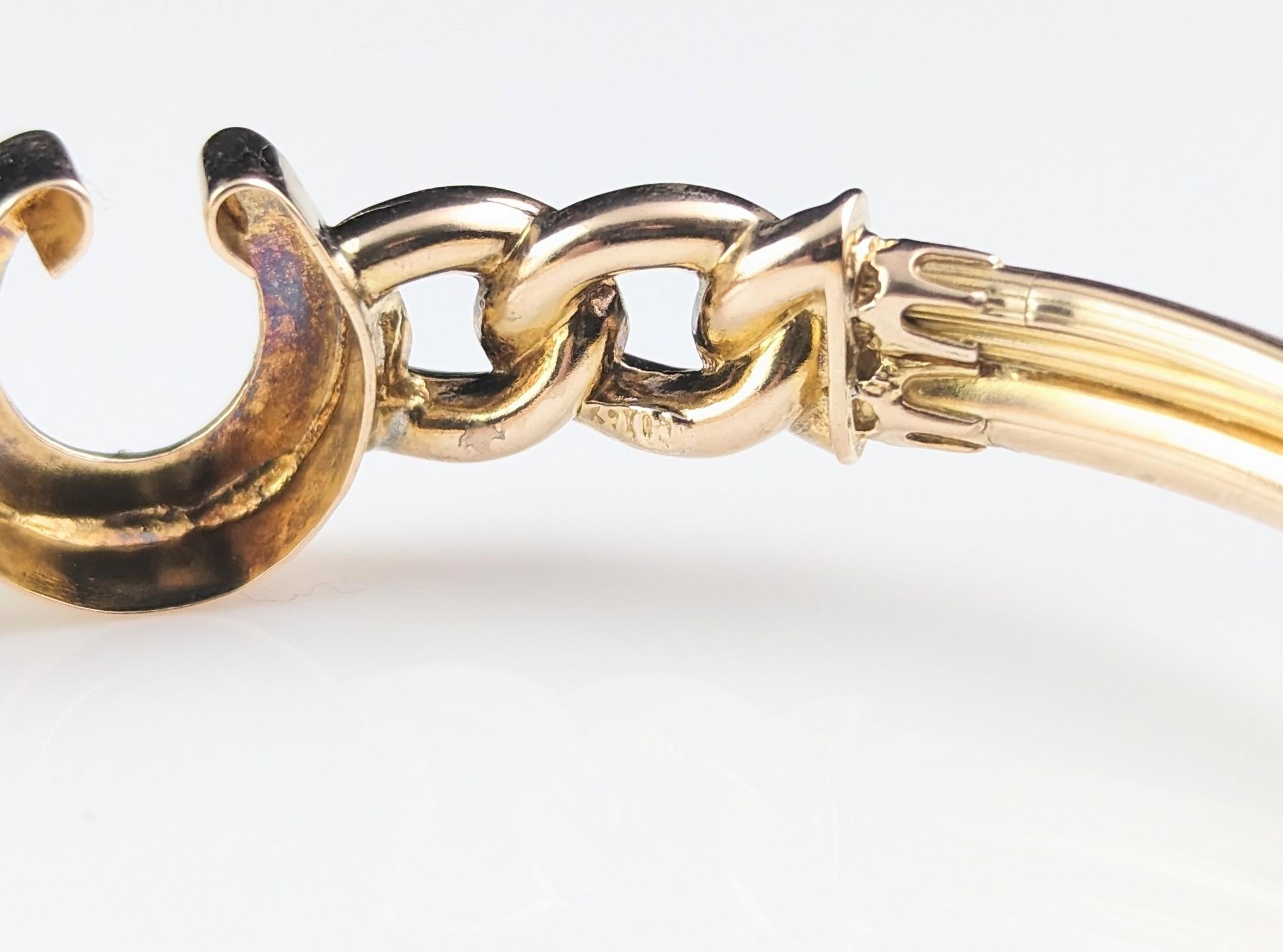 Antique Victorian 9ct gold lucky horseshoe bangle  For Sale 10