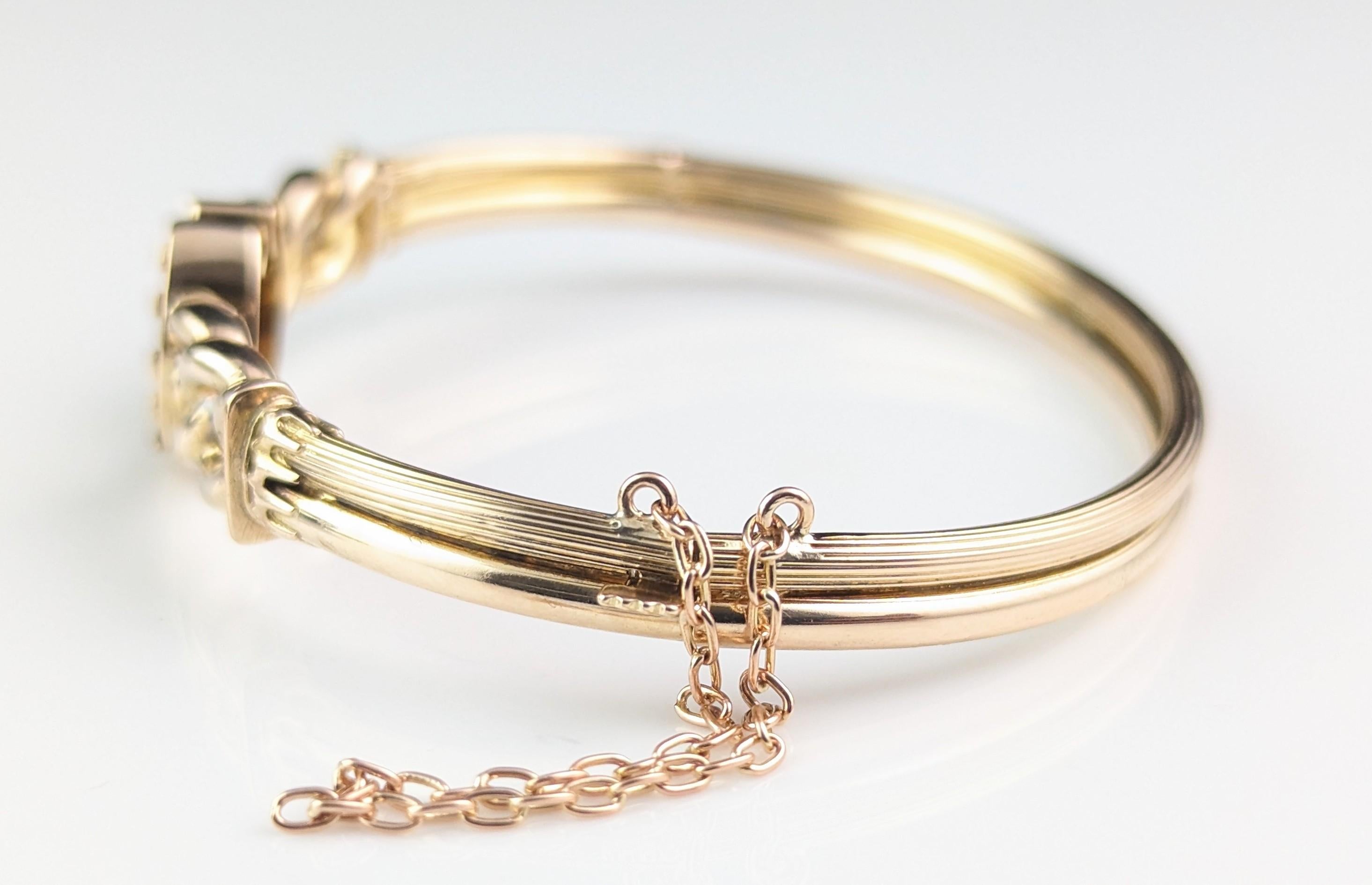 Antique Victorian 9ct gold lucky horseshoe bangle  For Sale 11