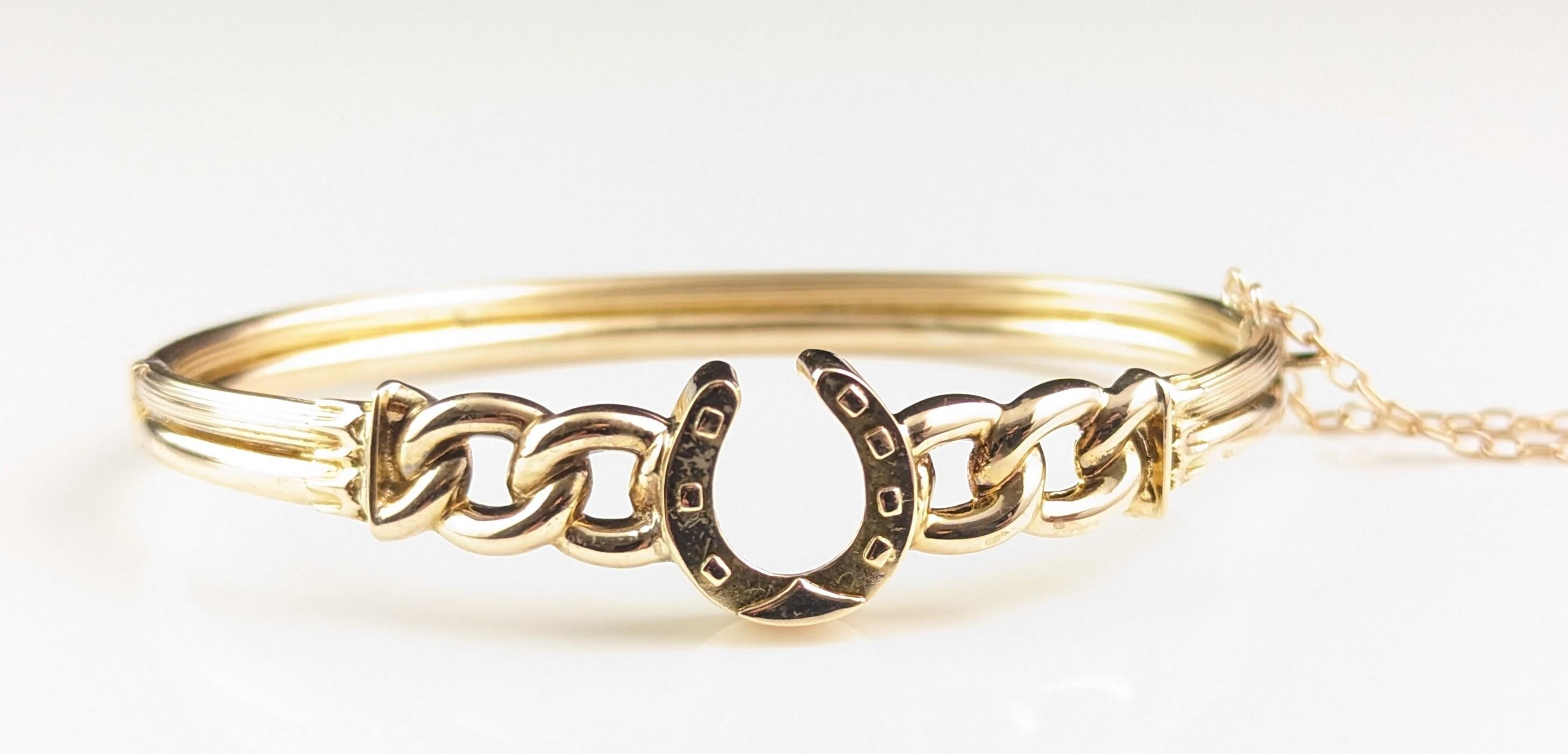 Antique Victorian 9ct gold lucky horseshoe bangle  For Sale 5