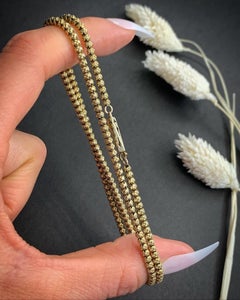 Antique Victorian 9ct Gold Popcorn Link Gold Chain