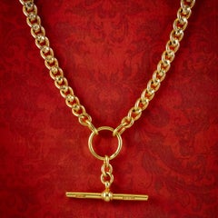 Antike viktorianische 9 Karat Gold Rollerball Albert-Kette