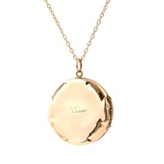Antique Victorian 9ct Gold Round Locket Necklace