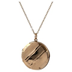 Antique Victorian 9ct Gold Round Locket Necklace
