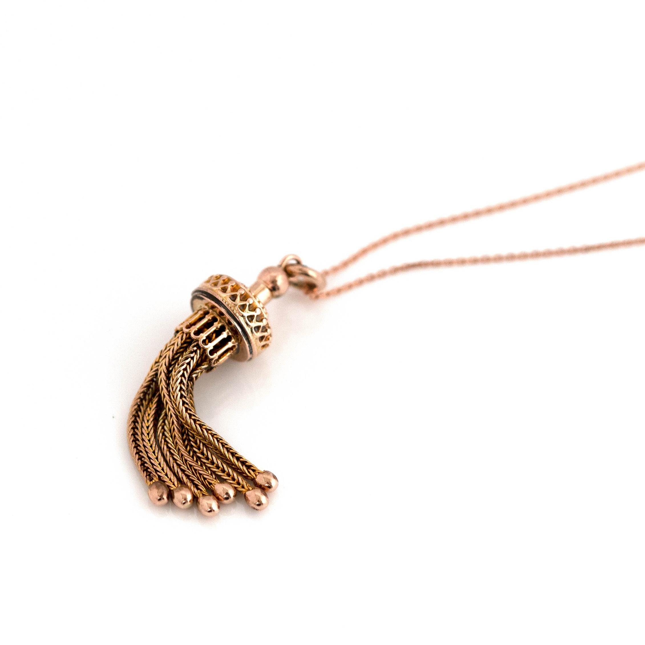 Women's Antique Victorian 9ct Gold Tassel Necklace