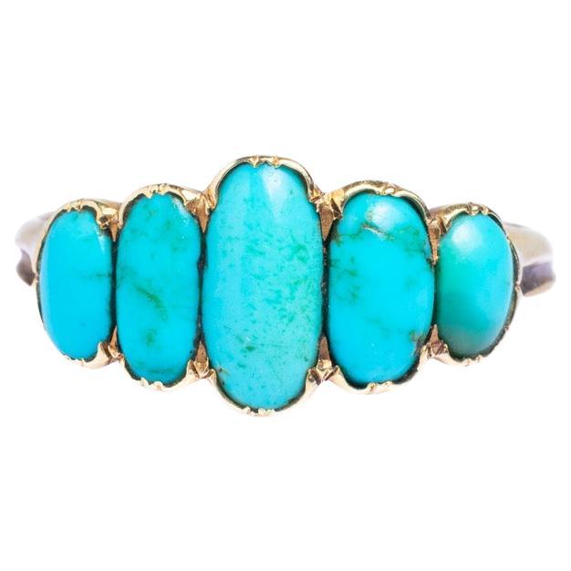 Antique Victorian 9ct Gold Turquoise Ring