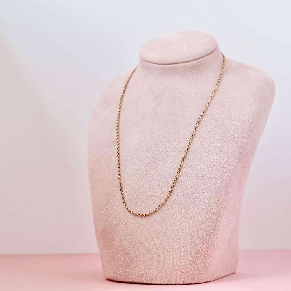 Our Victorian belcher chain is set in 9ct rose gold. This stunning piece can be worn simply alone or you can hang your favourite pendant on it. A essential piece for any antique jewellery lover. 

ERA
Victorian