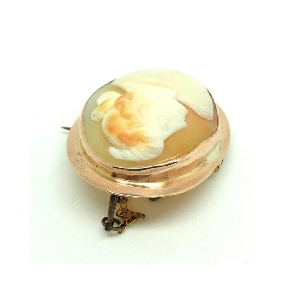 Women's Antique Victorian 9ct Rose Gold Cameo Brooch