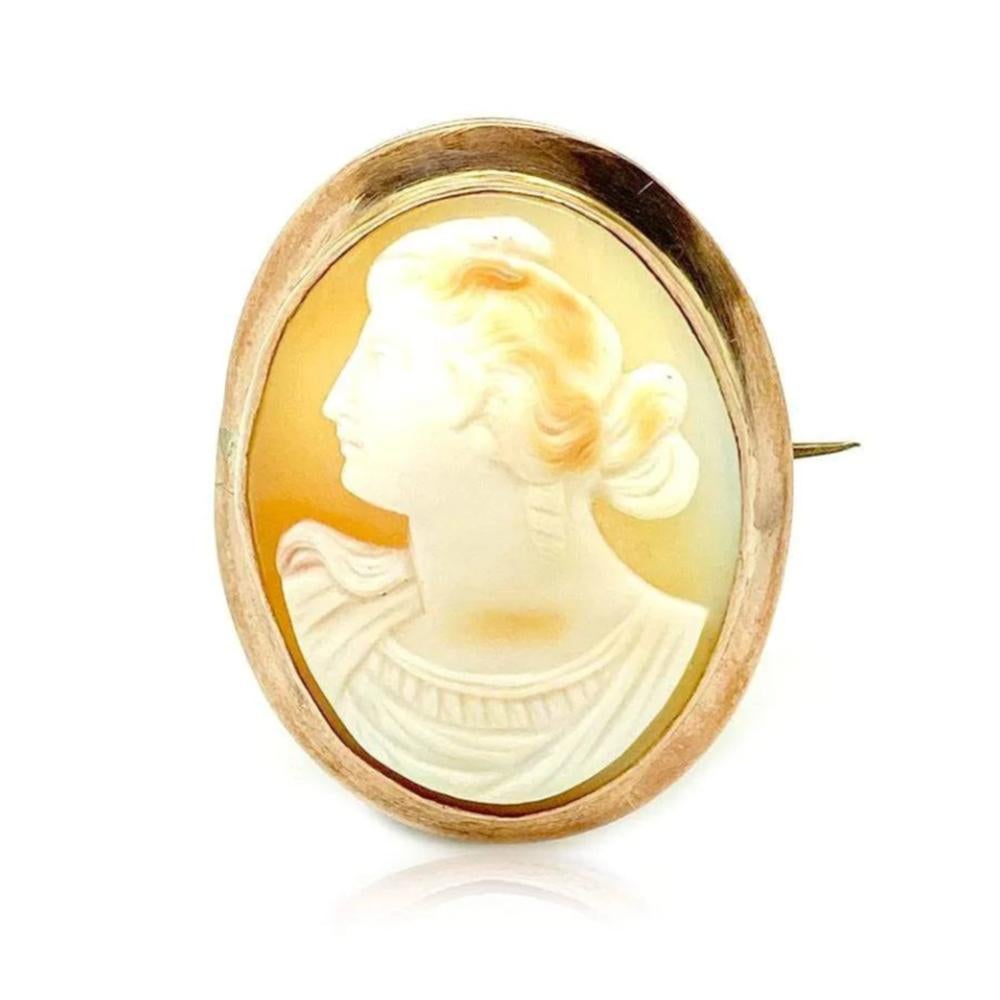 Antique Victorian 9ct Rose Gold Cameo Brooch 2