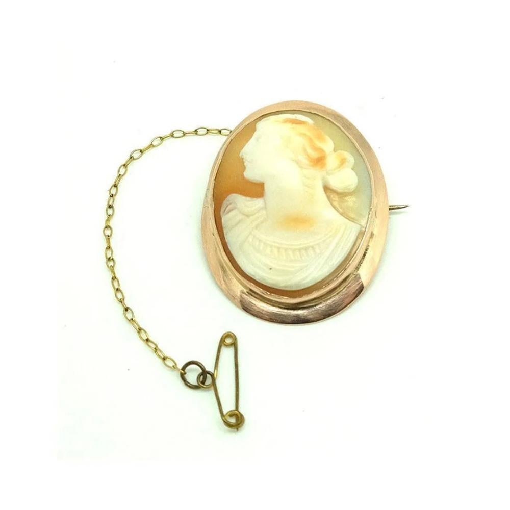 Antique Victorian 9ct Rose Gold Cameo Brooch 3