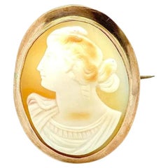 Antique Victorian 9ct Rose Gold Cameo Brooch