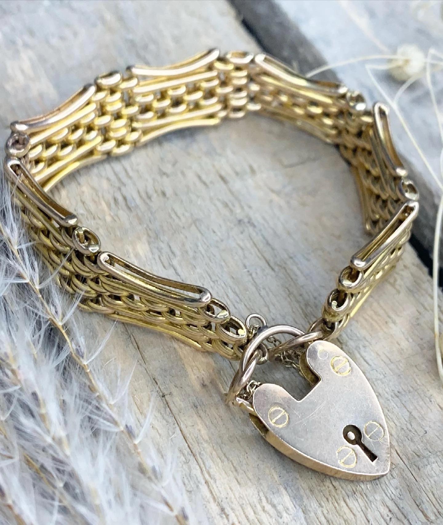 Antique Victorian 9ct Rose Gold Gate Bracelet 2
