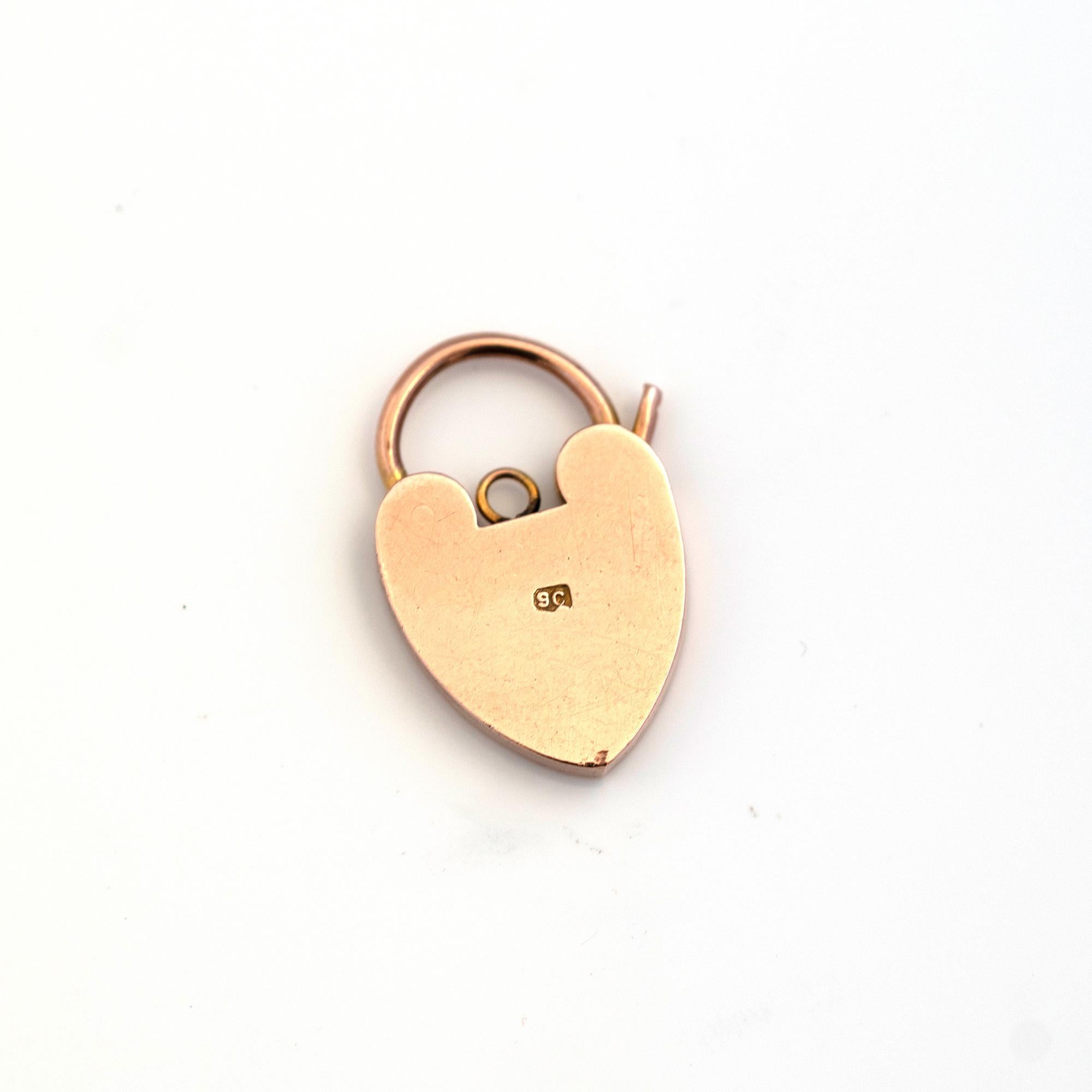 Collana antica vittoriana con lucchetto in oro rosa 9ct in vendita 2