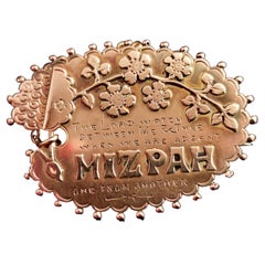 Antique Victorian 9k Gold Mizpah Brooch, Artists Palette