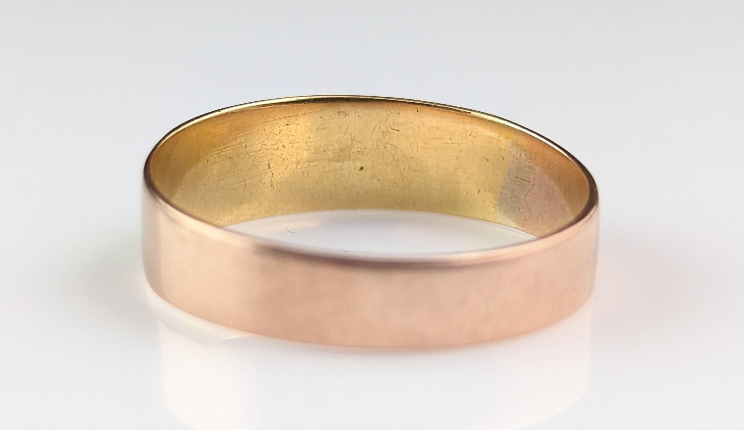Antiker viktorianischer Mizpah-Ring aus 9 Karat Gold, Bandring  im Angebot 4