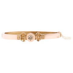 Antique Victorian 9K Gold Seed Pearl Etruscan Revival Bangle