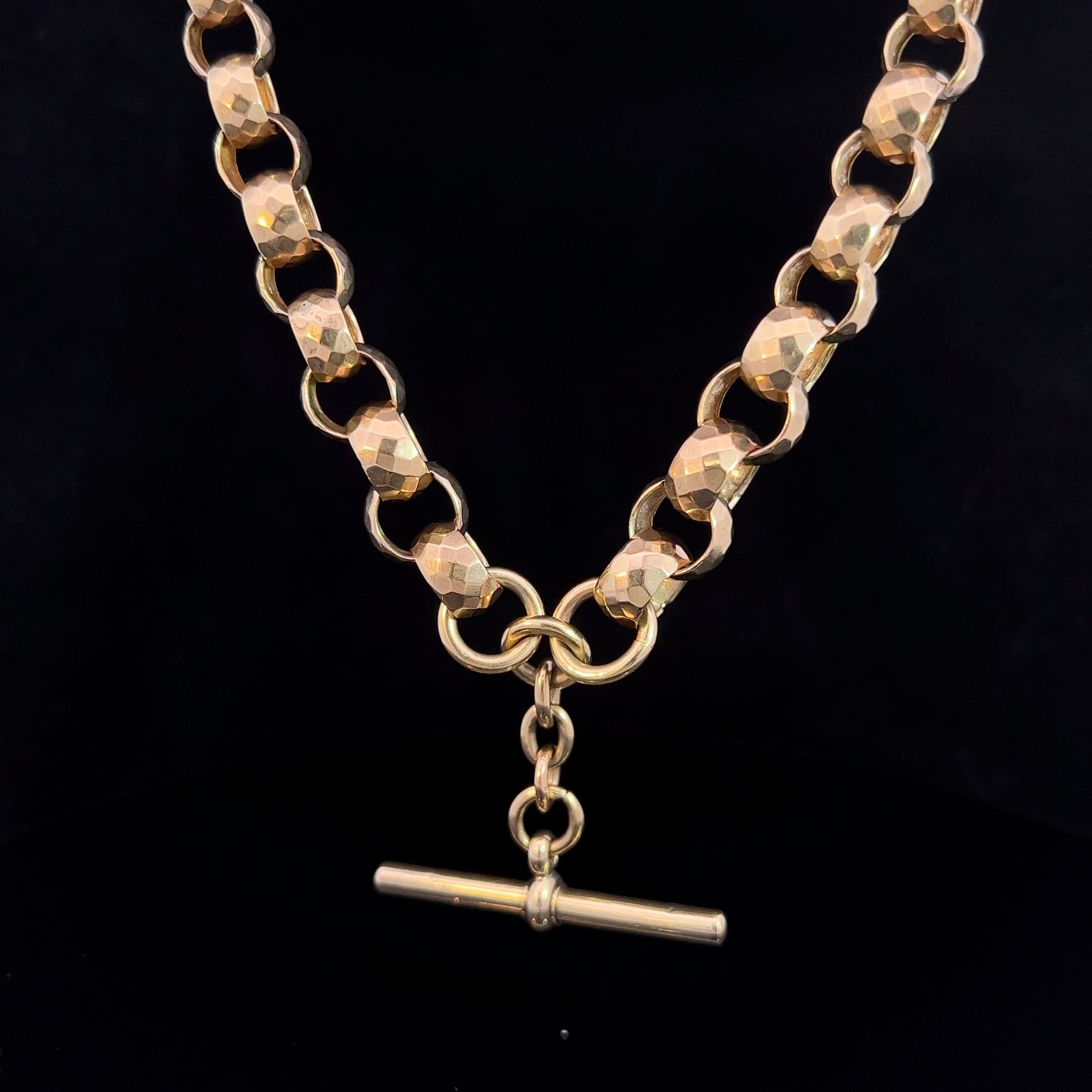 Antique Victorian 9k rose gold Fob chain Circa 1890 -1900 For Sale 1