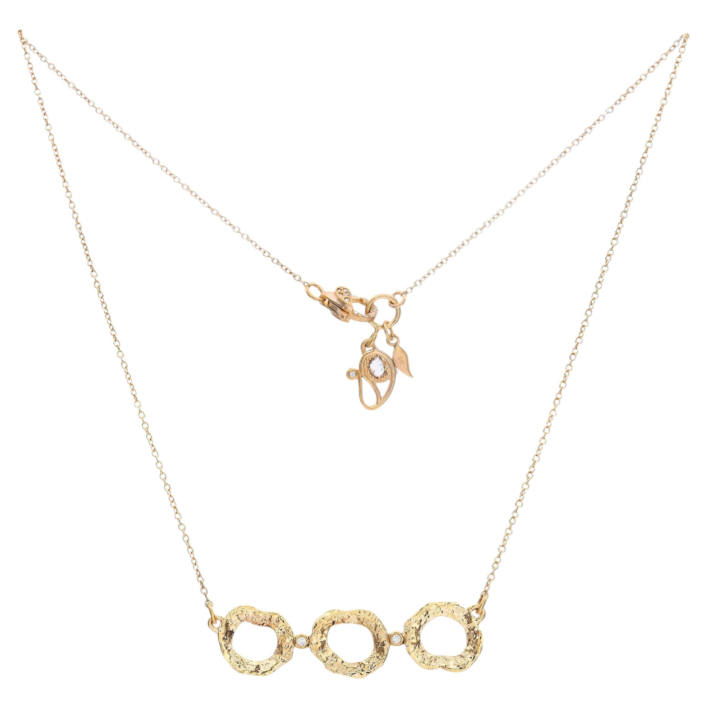 Pre-owned Coomi Antique Victorian 9k Rose Gold 20k Yellow Gold Open Flower Diamond Necklace