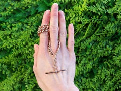 Antique Victorian 9k Yellow Gold Albert Watch Chain (1881)